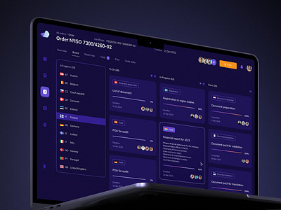 Dark mode of board page of SAAS app application board canban crm dark dark mode darkmode dashboard interface mode platform project saas ui uiux ux