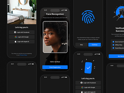 Login & Registration - Lookscout Design System android application clean dark design ios layout lookscout mobile mobile app responsive ui user interface ux