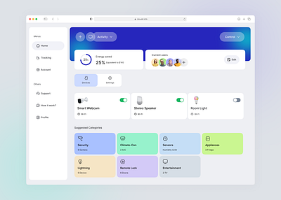 Dashboard UI UX for Smart Home App app app design app ui creative crm dashboard design minimalist simple smart home app ui ui design ux