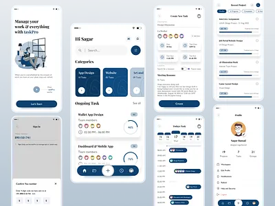 TaskPro - Task Management App app bar scan branding calender creative creative design design illustration micro interaction pay payment schedule task task management tracker ui uiux upi userinterface wallet design