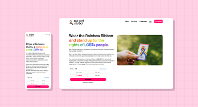 Rainbow Ribbon Website gradient lgbt ngo praguepride rainbow website 🌈