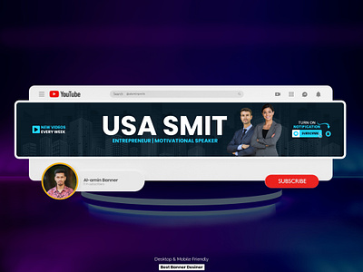 YouTube Channel Banner Design, YouTube Artwork, Youtube Header art banner channel cover design youtube youtube banner youtube header