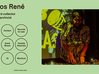 Website for DJ Carlos René bio graphic design ui web design website