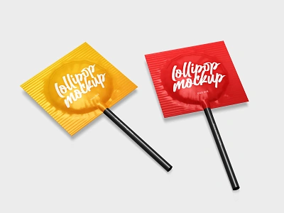 Lollipop candy caramel delicious dessert food logo lollipop mockup mockups pack package packaging product snack stick sugar sweet sweetness tasty