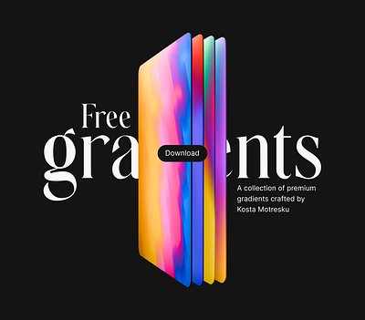 Landing page for a gradients collection gradients hero section landing page ui web web design website