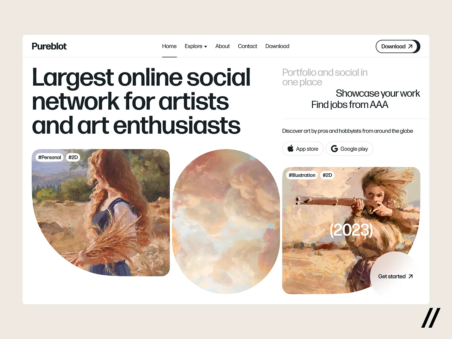 Innovative Social Network Website Design for Artists