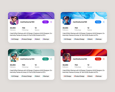 Profile Section Exploration apple basic card design card ui design components design kit design system desktop explorations ios linkedin mobile ui modern ui profile profile section profile ui purple simple social media ui