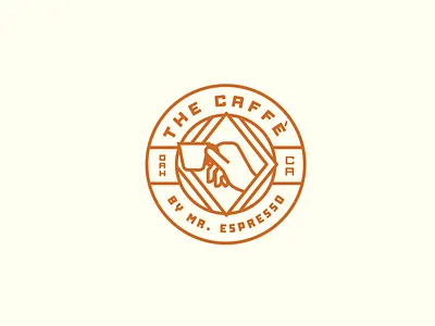 Caffe Badge Logo Design art deco brand design branding cafe california coffee copper design espresso graphic graphic design italian lettering logo oakland orange restaurant vintage