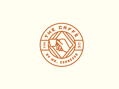 Caffe Badge Logo Design art deco brand design branding cafe california coffee copper design espresso graphic graphic design italian lettering logo oakland orange restaurant vintage