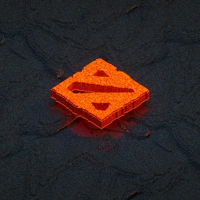 Dota Logo in MagicaVoxel 3d blender dota game gaming graphic design legends logo pixel voxel