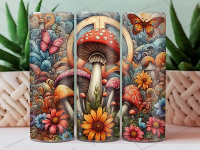 Mushroom Skinny Tumbler Wrap 20 oz tumbler 30 oz tumbler color image design design tumbler art illustration mushroom art mushroom tumbler mushroom vector photograpphy skinny tumbler sublimation tumbler art tumbler design tumbler designs tumbler sublimation tumbler vector art tumbler warp vector art waterslide tumbler