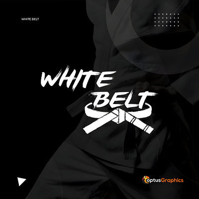 White Belt Karate School Logo visual identity.