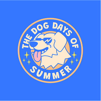 Dog Days of Summer badge badge design branding design dog graphic design illustration logo logo design pop art pop color retro vintage