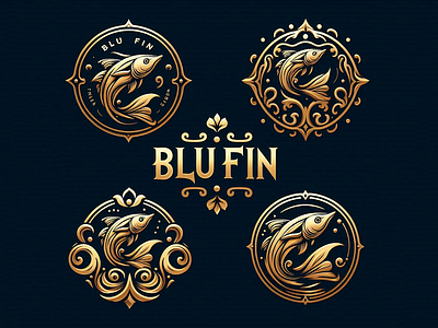 BluFin-Logo-Assortment-1600 app branding design graphic design illustration logo logos typography ui vector