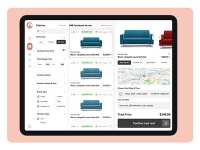 Online Furniture Rental Platform | Rental Platform car rental dashboard design furniture ola rent rentalplatfor uber ui ui ux web