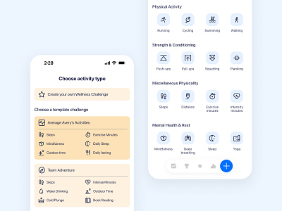 Wellness management app layout exploration new flow wellness management app