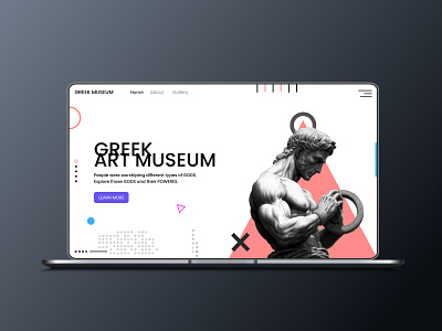 Greek art museum graphic design ui web design website