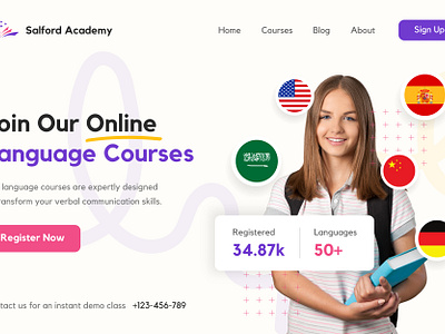 Academy website academy academy website branding design modern design online academy ui uiux ux web design website website design