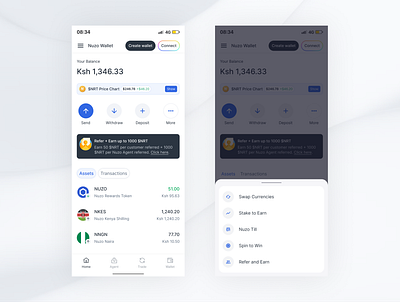 Home Screen Design for Nuzo africa app crypto kenya mobile nuzo ui design ux design wallet