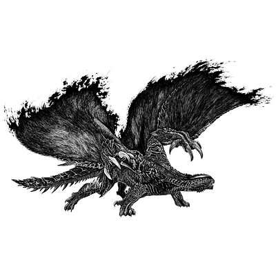 MH Gore Magala Dragon commission digital fantasy illustration
