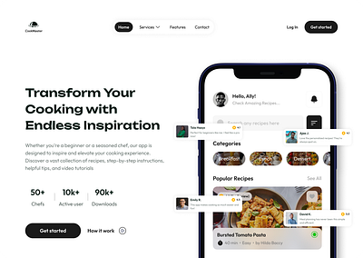 CookMaster landingpage branding ui web design