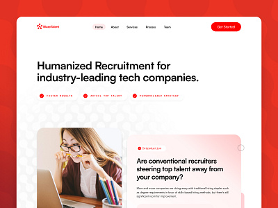 Blaze Talent Hero Section branding component corporate figma framer graphic design hero hr landing page recruiter recruitment tech ui ux web design website