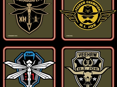 Haslab - Dragonfly XH-1 // G.I. Joe Classified - Badges badge branding design graphic design illustration logo stickers vector