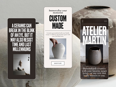 Ceramic Studio Website | Mobile version app app design dashboard design designinspiration ecommerce inspiration interface mobile mobile app mobile design mobile ui product website productdesign ui uidesign ux uxdesign web website