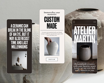 Ceramic Studio Website | Mobile version app app design dashboard design designinspiration ecommerce inspiration interface mobile mobile app mobile design mobile ui product website productdesign ui uidesign ux uxdesign web website