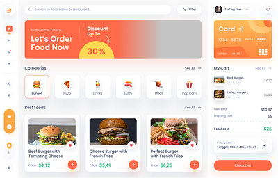 Food Ordering App Dashboard dashboard design food dashboard ui ui design