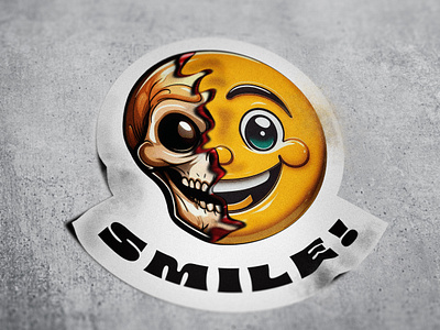 SMILE! happy happy face illustration mock up smile smiley face sticker