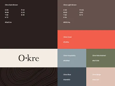 Color Palette Okre costa rica identity logo logotype okre
