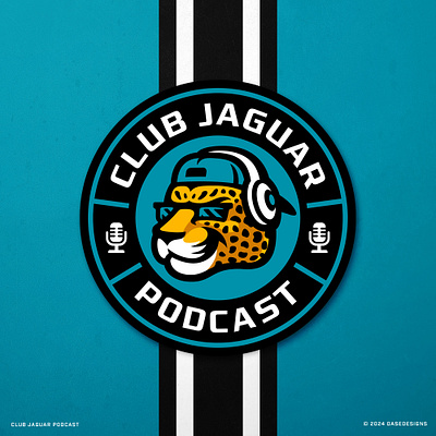 Club Jaguar Podcast | Mascot Badge Logo badge badge design club jaguar dasedesigns esports gaming icon illustration jacksonville jaguars mascot mascot logo podcast podcaster sports logo