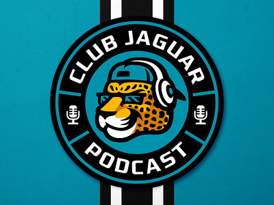 Club Jaguar Podcast | Mascot Badge Logo badge badge design club jaguar dasedesigns esports gaming icon illustration jacksonville jaguars mascot mascot logo podcast podcaster sports logo