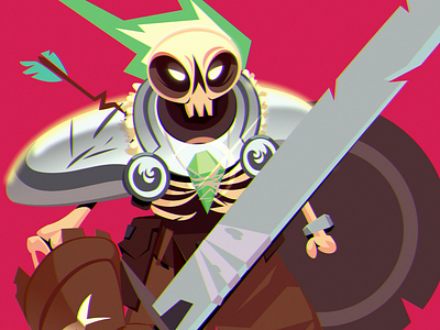 Skele-Knight! characterdesign colorful concept illustration rad skull vector vectorart