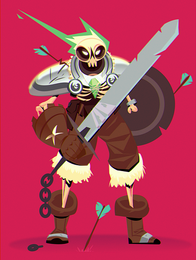 Skele-Knight! characterdesign colorful concept illustration rad skull vector vectorart