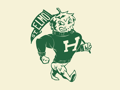 HARVEST University Hop Mascot - Zilker X St. Elmo Beer beer brand hand lettering hop illustration