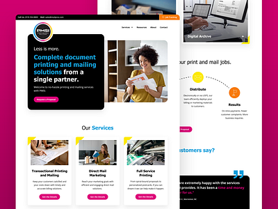 PMSI - Website Home Page bright colorful design ui ux web design website