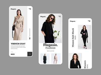 Women's Fashion UI: Magasin's Modern Design adobe xd app brand clothes design ecommerce fashion app fashion ui figma gentle homepage magasin mobile app design responsive design ui ui design ux web design website womens fashion