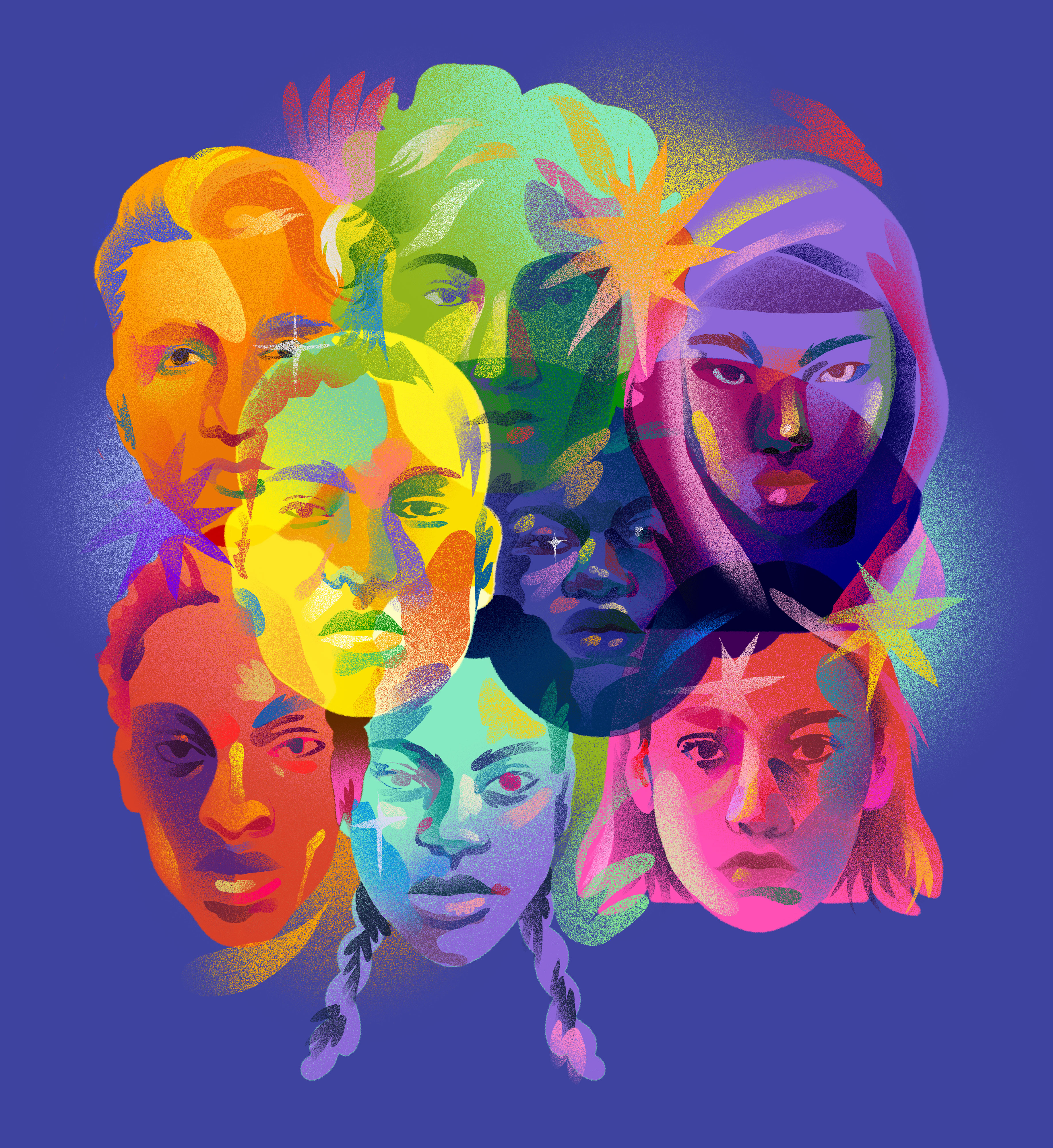 Capital Rainbow Refuge - True freedom canada faces illustration lgbtq lgbtqi lgbtqia portrait pride procreate texture