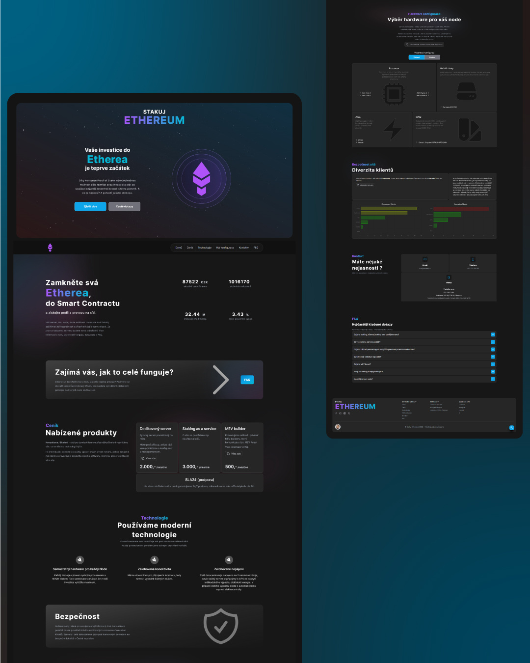 Stakuj Ethereum branding design illustration react tailwindcss ui