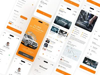 Car Wash - UI App Design 3d app application attractive ui car ui car wash ui app design car wash app dashboard design mobile mockup modern ui design new old screen ui unique app unique app ui wash