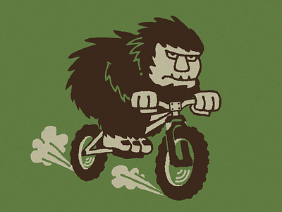 Bigfoot On A Bike badge bicycle bigfoot bike design hand drawn illustration mightymoss mountain typography