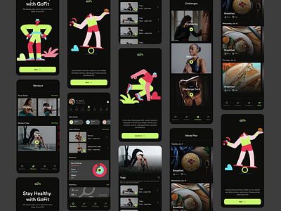 GoFit fit fit app fitness helath ui ui design uiux ux