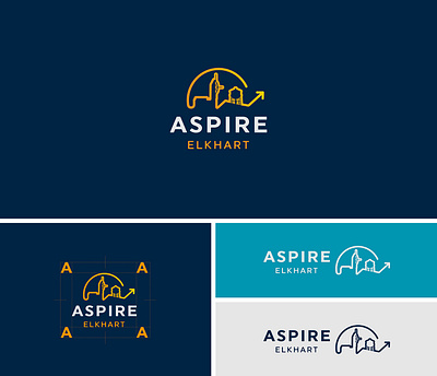 ASPIRE Branding brand branding branding design city cityscape design elkhart illustration indiana logo skyline