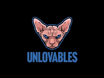 Unlovables branding cat design graphic design hairless cat hockey hoodie illustration illustrator logo tshirt vector