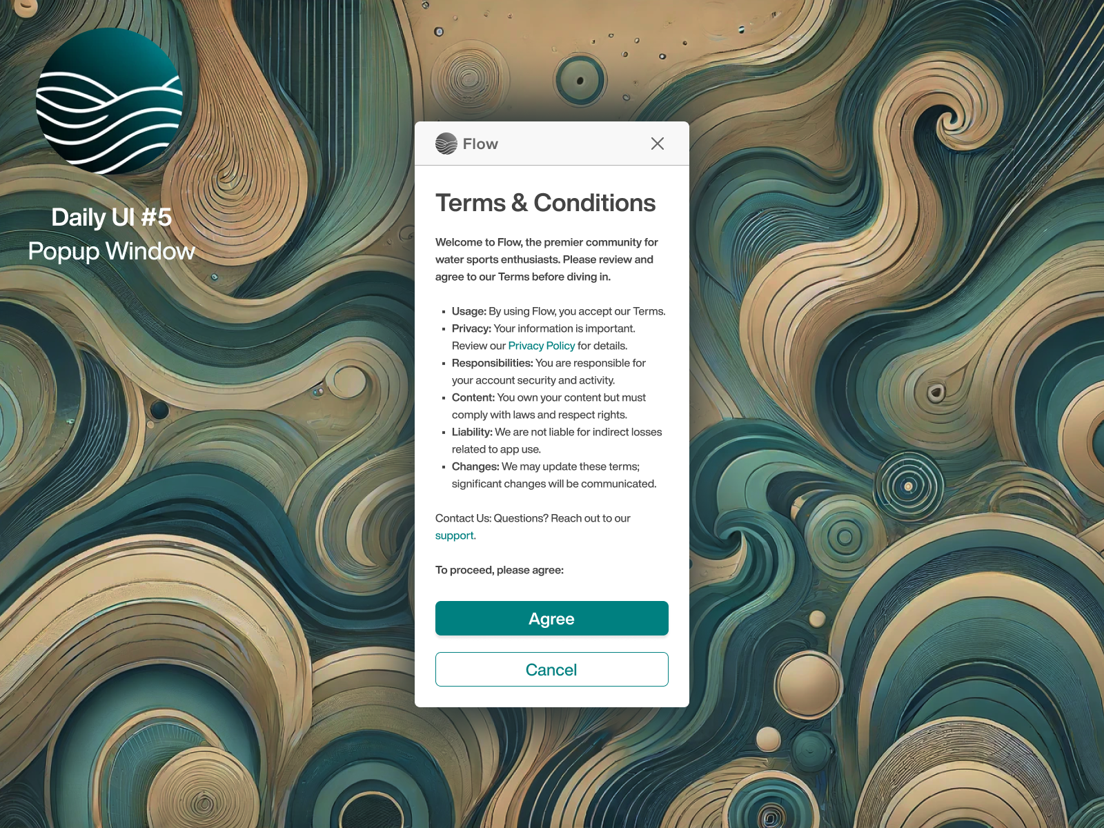 Popup Window branding ui