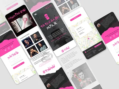 Web site for tattoo studio landing responsive site studio tattoo ui web site