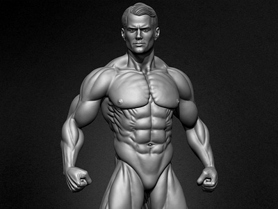 Super-Hero Basemesh 3D Model Pose 02 by Yacine BRINIS Set 002