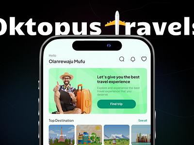 OKTOPUS TRAVELS & TOURS mobile app tours travel travel app ui ui design uiux design